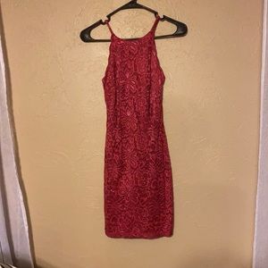 Dress pink sparkle lace